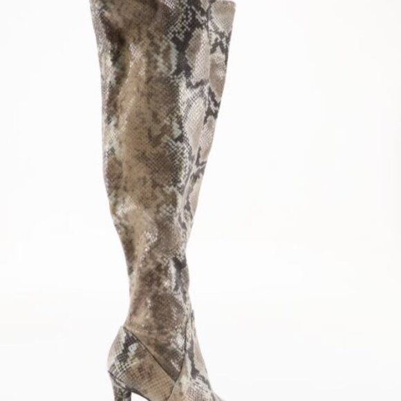 Jessica Simpson Animal Print- Over-the-Knee Stiletto Stretch Boots - Picture 5 of 11